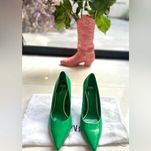 Zara Emerald Green Women's Heels sz 8.5